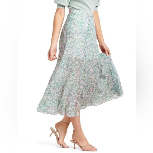 Forever new Bronte Button Front Midi Skirt meadow ditsy Size 8 - Picture 3 of 9